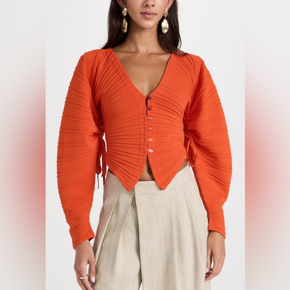 Cult Gaia orange Blair sweater cardigan top size xs - Picture 6 of 7